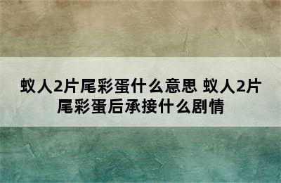 蚁人2片尾彩蛋什么意思 蚁人2片尾彩蛋后承接什么剧情